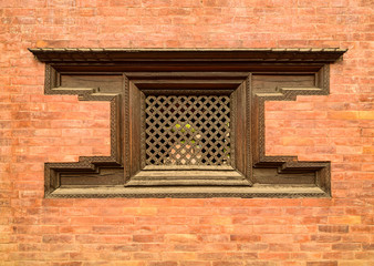 Traditional wooden Nepalese window