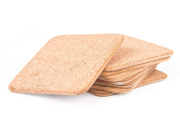 Coasters isolated on white background