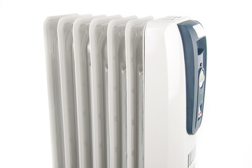 Oil heater isolated on white background