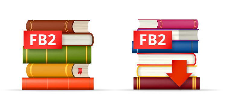 FB2 books stacks  icons