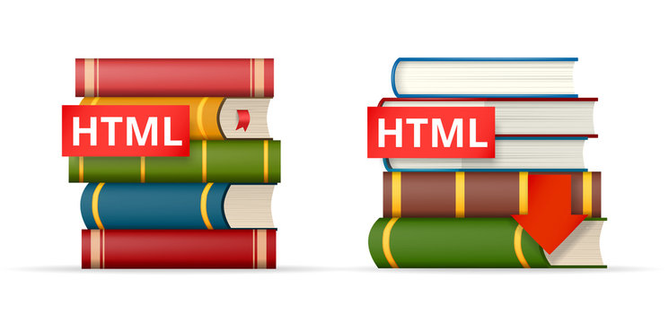HTML books stacks  icons