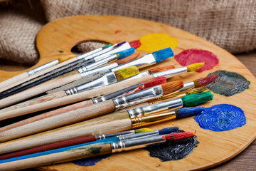 Obraz premium Paints and brushes