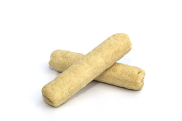 Mixed cereal cracker isolated on the white background