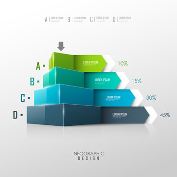 Vector pyramid for infographic or web design