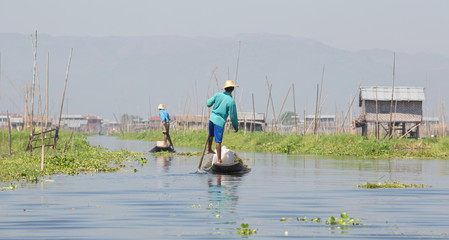 Floating garden and Fisherman