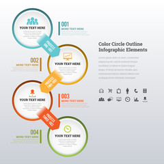 Fototapeta premium Color Circle Outline Infographic Elements