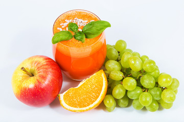 Carrot juice with fruit juicers