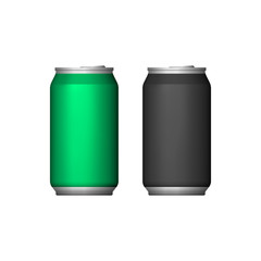 Two Aluminum Can Green Black