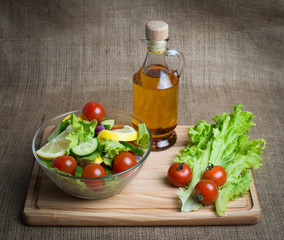 Fresh vegetable salad. Healthy eating. Diet.