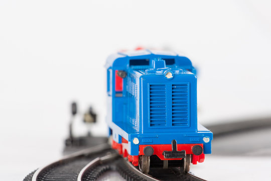 toy blue locomotive two
