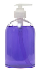 Plastic Bottle with liquid soap on white background. shampoo