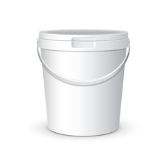 White Food Plastic Tub Bucket Container