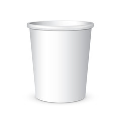 White Disposable Paper Cup. Container For Coffee, Java