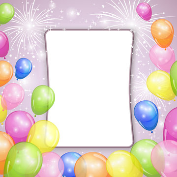 Holiday background with colorful balloons.