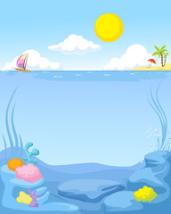Fototapeta na wymiar summer sea background - vector illustration