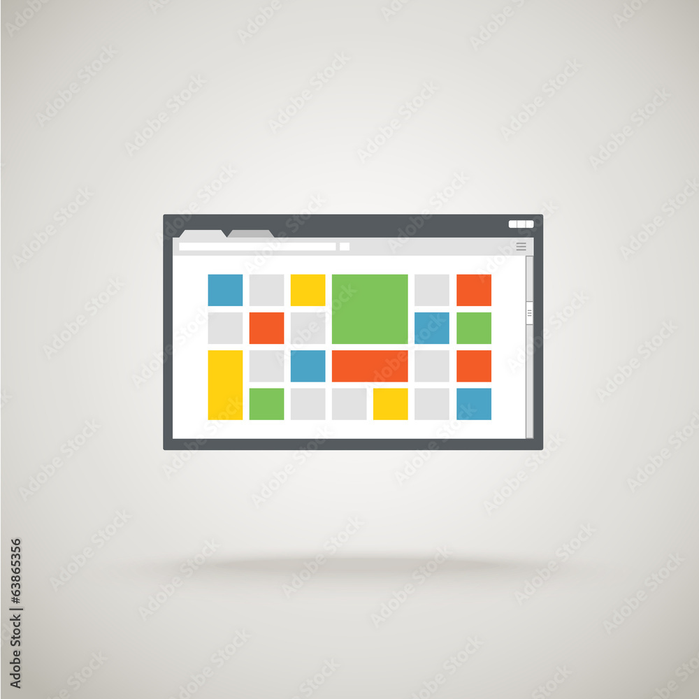 Poster Browser window with color tile. Design template