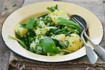 potatoes ,ramson and green pea spring salad