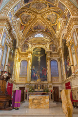 Fototapeta na wymiar Bologna - Presbytery of baroque church San Michele in Bosco.