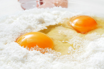 eggs and flour