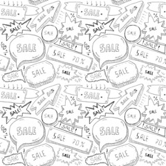 Sale signs seamless pattern