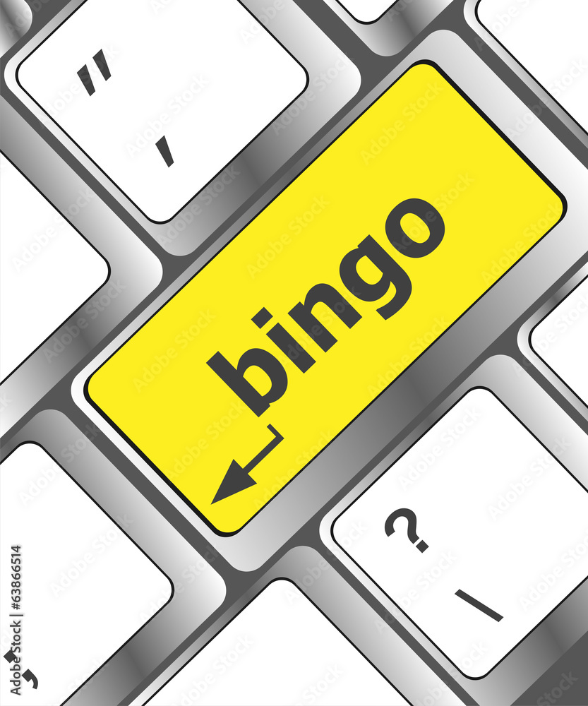 Poster bingo button on computer keyboard