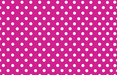 the white polka dot in deep pink background