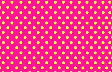 the yellow polka dot with pink background