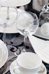 .Ceramic tableware on the table