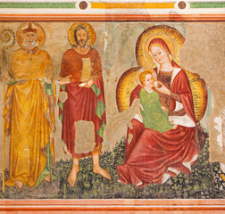 Treviso - Fresco of Madonna of humanity in st. Nicholas church