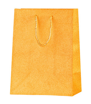 Golden shopping bag.