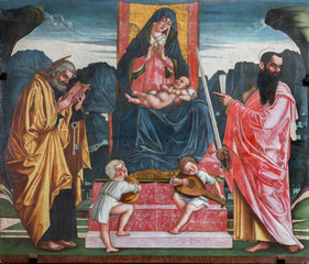 Treviso - Madonna with the child and apostles Peter and Paul