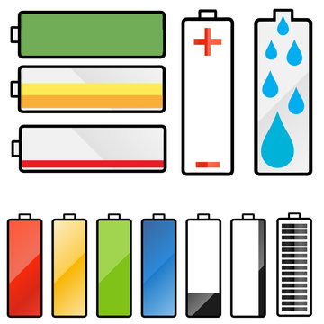 Set of battery graphics