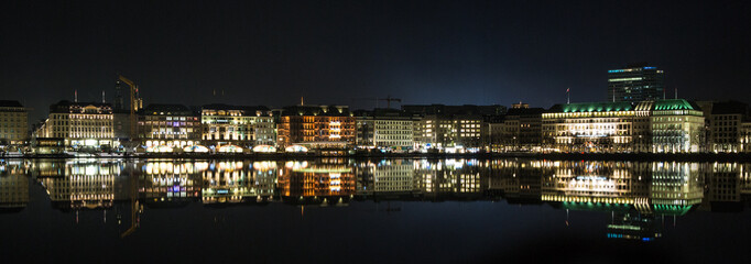 Panorama Alster (Binnenalster) in Hamburg, Germany