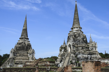 Fototapeta na wymiar Ancient pagoda at Wat Phra Si Sanphet in Ayutthaya, Thailand