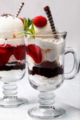 Chocolate and fresh raspberry parfait