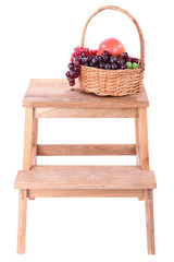 Fototapeta na wymiar Wicker basket with fruits,