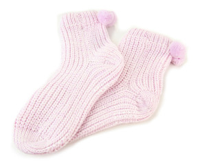 Beautiful female socks, isolated on white