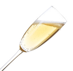 Glass of champagne, isolated on white