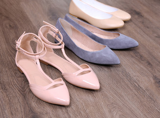 Different shoes on floor