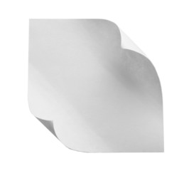 Empty paper sheet isolated on white