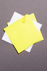 Empty paper sheets on grey background