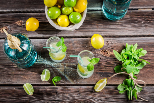 Lemonade made of fresh fruits