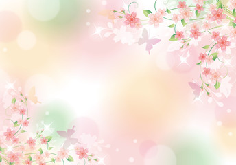 Naklejka na ściany i meble 桜と蝶