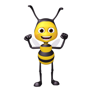bee with strong pose