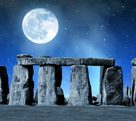 Historical monument Stonehenge in night,England, UK