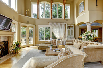 Luxury house interior. Living room