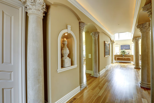 Luxury house interior. Hallway