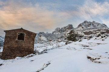 Esterel mountains under snow,  Var department, France