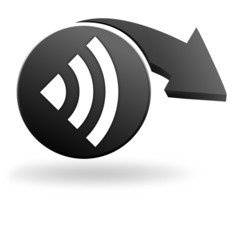 ondes sur symbole noir
