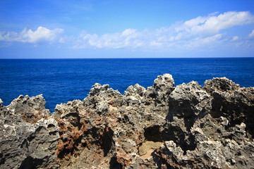 Rock sea ocean  island blue sky